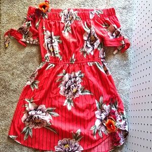 Off the shoulder summer dress in women